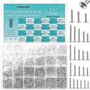 1440 Pcs Mini Screws - Self Tapping Phillip Pan Head Micro Electronic Screws, M1-M2.3 Silver, 24 Size Assortment