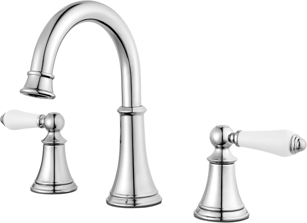 Pfister Courant Bathroom Sink Faucet, 8-Inch Widespread, 2-Handle, 3-Hole, NSF Certified, Polished Chrome Finish, LF049COPC