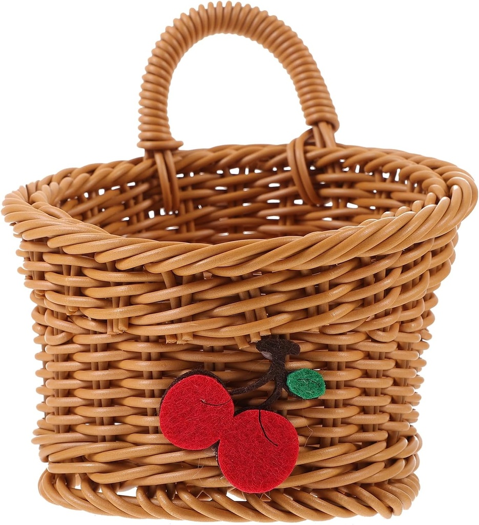 Rattan Bin Woven Onion Ginger Garlic Storage Basket Hanging Wall Basket for Kitchen Fruits