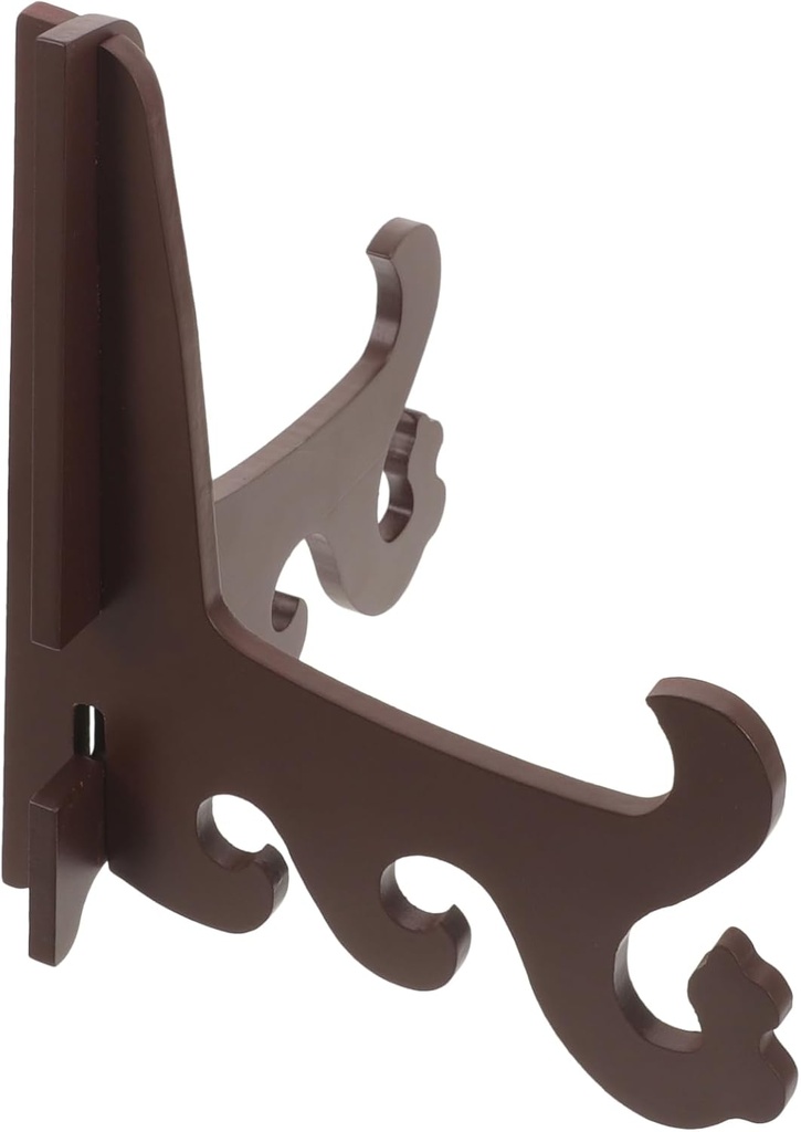 Wooden Decorative Plate Stand Lightweight Triangular Display Easel for Pictures Menus and Awards Rustic Holder for Home Office and Restaurant Use