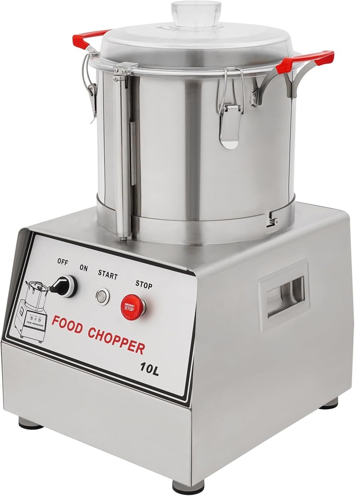 110V Commercial Meat Cutter Machine, Upgraded 1100W Food Processors Meat Grinder & Vegetable Chopper with 10L Large Capacity Container, Food Slicer Stainless Steel for Restaurant Supermarket