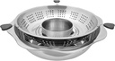 16.7" Stainless Steel Hot Pot with Divider, Rotary Lifting Hot Pot with Removable Strainer for 8-12 People, Compatible with Induction, Gas, Electric Stoves - Family & Restaurant Style Chinese Hotpot
