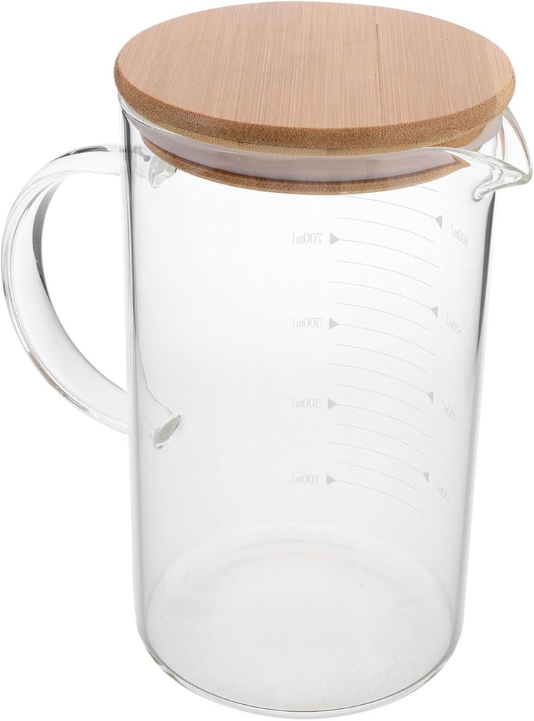 Glass Measuring Jug Lid and Handle Water Pitcher for Liquid Measurements Glass Jug for Iced Tea Juice and More for Kitchen Use