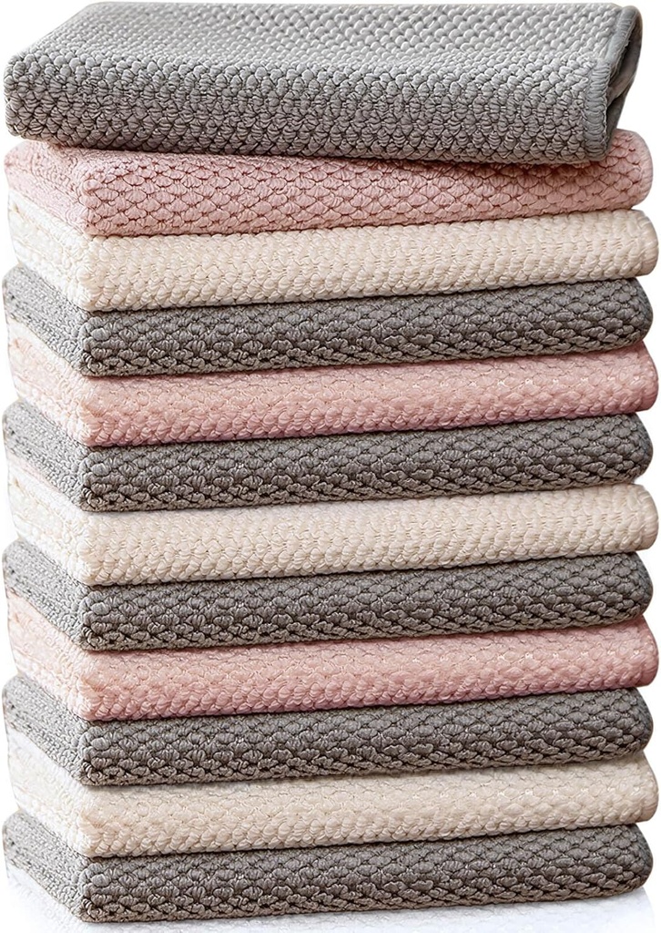 Barista Towels 12 Pack, Extra Thick Microfiber Coffee Cleaning Cloths for Espresso Machines, Steam Wands & Countertops – Essential Coffee Bar Accessories, 12”x12”