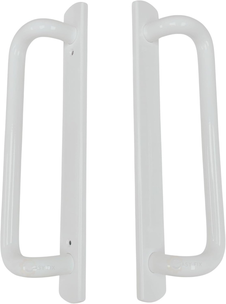 PGT 5400 Sliding Door Handle Set | White Handle Replacement for Patio Glass Door Repair 7-15/16 hole spacing 12.5" Faceplate Handle | Sliding Door Handle Set Interior and Exterior - WHITE