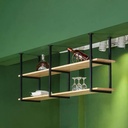 BTZHY Wine Rack,Industrial Ceiling Morden Style Iron Hanging Wine Glass Rack Decoration Holder, Floating Shelves, for Bar, Kitchen, Wine Cellar, Dining Room