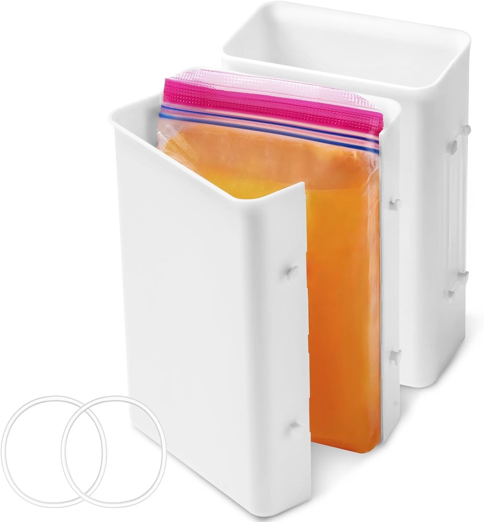 Lifewit Soup Freezer Containers 2 Pack, 4 Cup(1 Quart Size Bag) Cubes for Food Soup Organizer, Meal Prep Bag Mold to Freeze Juice, Ice, Leftovers, Yogurt in Fridge, Kitchen