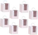 KICHOUSE 20pcs Handheld Cupcake Boxes with Pvc Window and Cardboard Insert Easy Design for Base Muffins Portable White Containers for Bakeries and Events