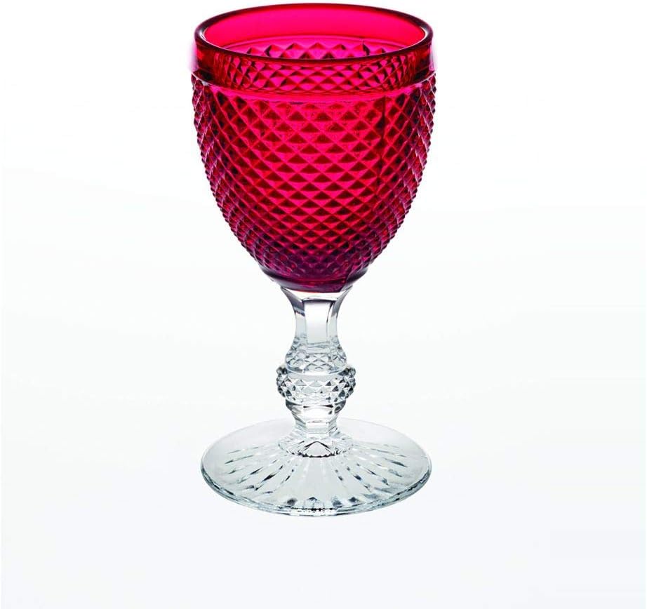 Vista Alegre Bicos Bicolor All Purpose Goblet with Red Top.,