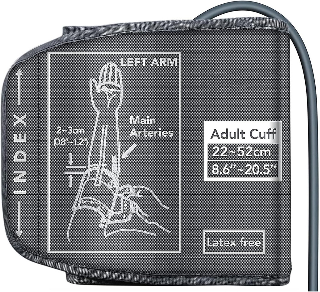 Replacement Extra Large Cuff for Omron BP Monitors 22-52CM Big Arm - Adjustable XL Blood Pressure Cuff, Includes 6 Universal Interface, Blood Pressure Monitors Large Cuff Compatible