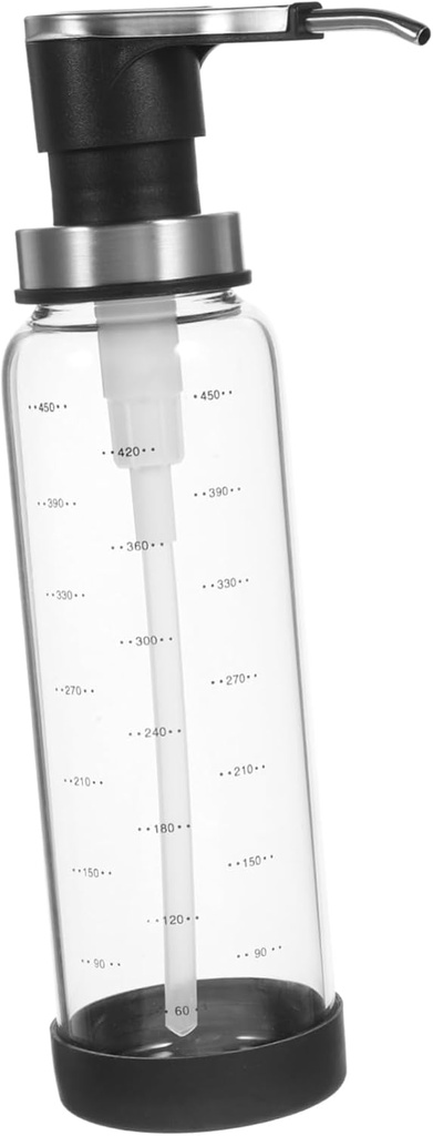 500ml Kitchen Pump Dispenser Bottle for Jam Honey and Syrup Black Graduated Design Plastic for Home Use and Cooking