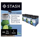 Stash Tea Double Bergamot Earl Grey Black Tea - Caffeinated, Non-GMO Project Verified Premium Tea with No Artificial Ingredients, 18 Count (Pack of 6) - 108 Bags Total