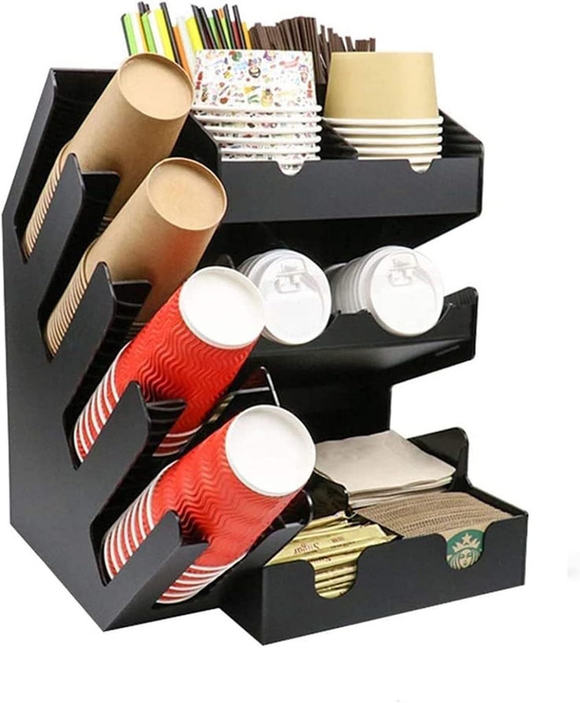 Coffee Condiment Organizer Coffee Pod Holder Black