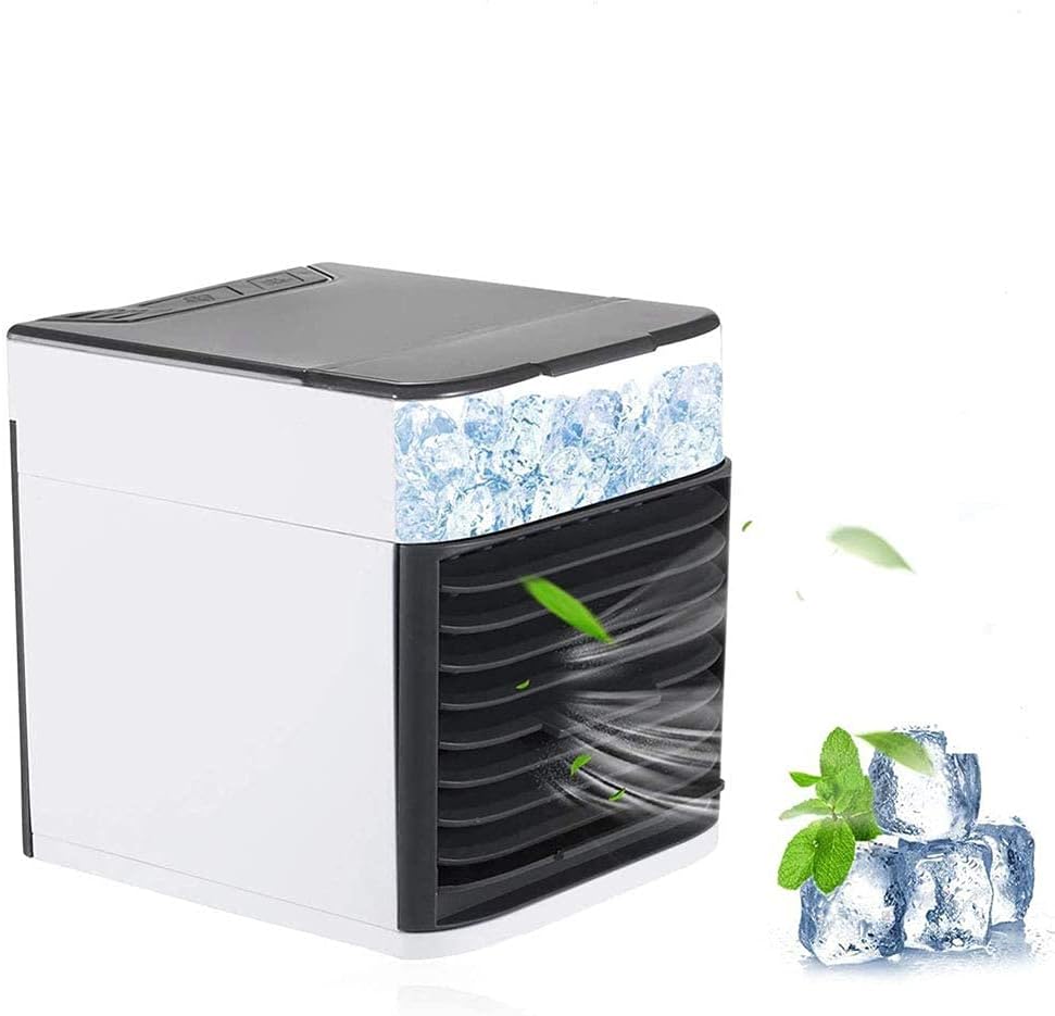 Air Cooler, Portable Mobile Air Conditir, 3 in 1 Evaporative Coolers, Humidifier, Purifier with, 3 Speeds Desktop Cooling Fan for Office, Home, Dorm, Travel