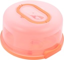 Portable Thickened Cake Carrier Box with Tray Buckle Sealed Cake Storage Container Wear Resistant and Odor Bakery Box for Birthday Parties and Outdoor Banquets Bright Orange