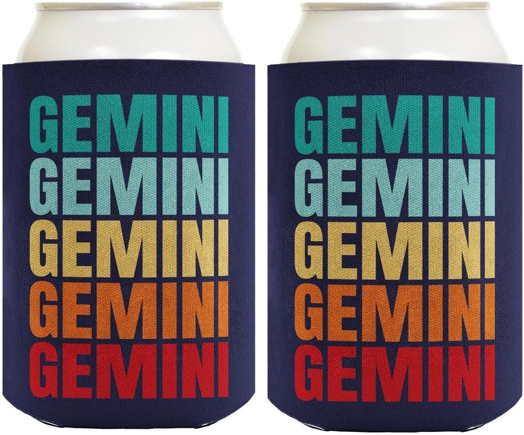 Gemini Occult Gift For Women Retro Text Gemini Word Art Zodiac Sign 2-Pack Can Drink Thermocoolers