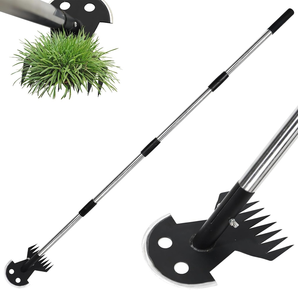 Hoe Garden Tool,New 2 in 1 Garden Hoe Heavy Duty 9-Teeth Weed Puller Rake,Long Handle Hand Hoe for Weeding,Weed Remover Tool for Garden,Backyard or Farm Planting