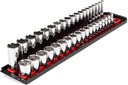 TEKTON 3/8 Inch Drive 6-Point Socket Set with Rails and Tray, 38-Piece (6-24 mm) | SHD91211