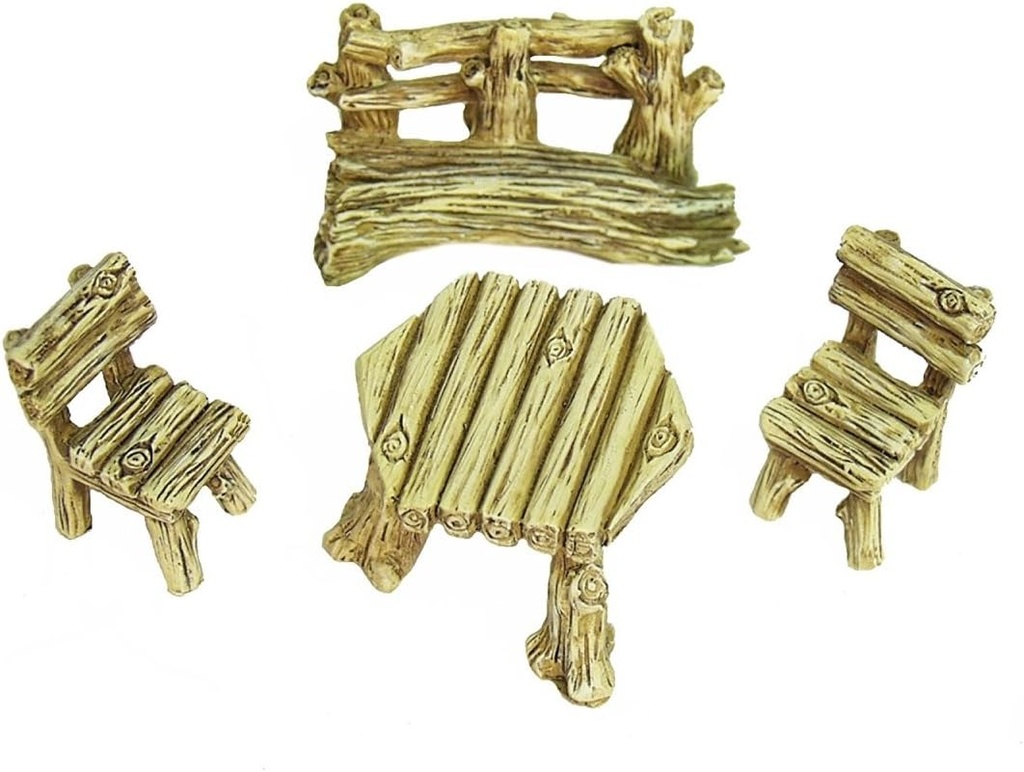 Enchanted Gardens Fairy Garden Driftwood Tables and Chairs