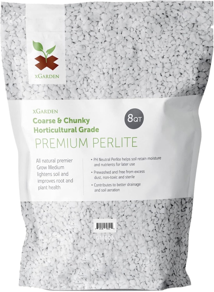 xGarden 8 Quarts Horticultural Grade Premium Perlite - Coarse and Chunky