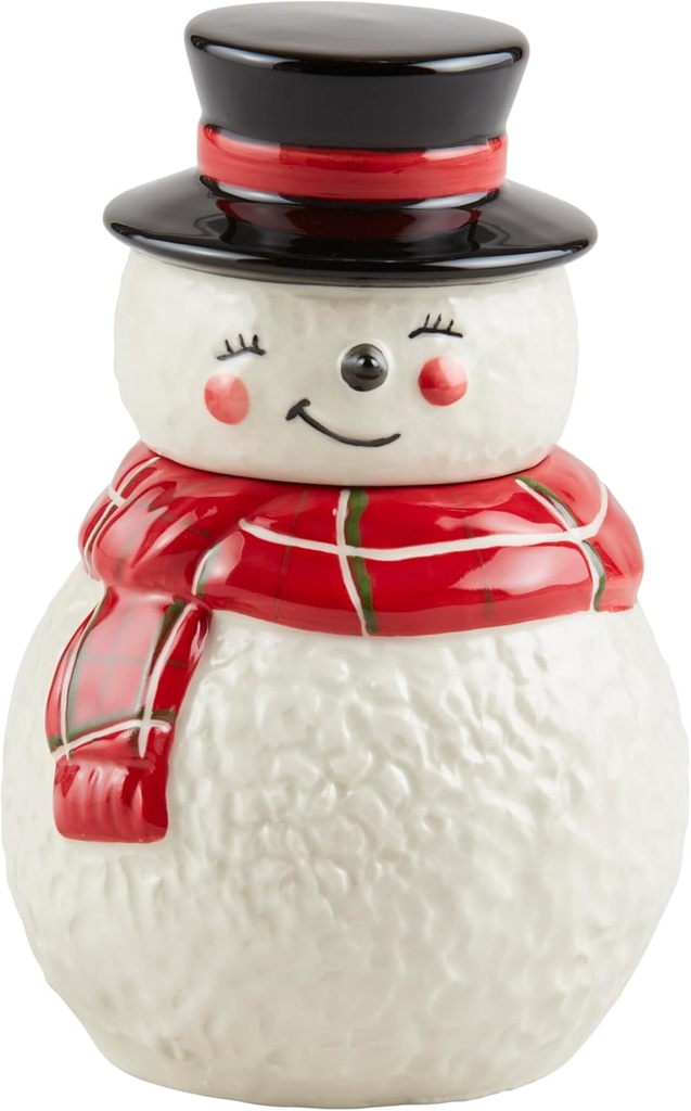 Mud Pie Mini Christmas Cookie Jar, Snowman, 5" x 3 1/4"