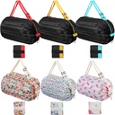 6 pcs Reusable Shopping Bag Foldable Grocery Storage Tote Bag Organ Style Fold Oxford Cloth Portable Duffle for Shopping