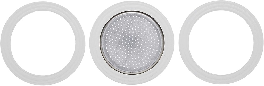 Bialetti Replacement Gaskets and Filter for 1 Cup Moka / Break / Dama / Mini Express Espresso Makers (1-CUP Size)
