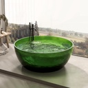 Luxury Resin Clear Freestanding Bathtub - Modern Round Soaking Tub With Overflow and Drain, Stylish Freestanding Design for The Modern Bathroom (Green, 51"L x 51"W x 21.6"H)