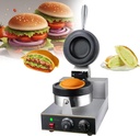 Commercial Burger Waffle Maker,Non-Stick Electric Panini Press Burger Waffle Maker,50-300℃ Temperature Control Double-Sided Heating 5 Minutes Timer Bubble Egg Waffles Baker Machine