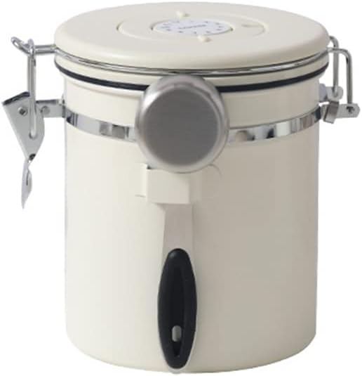 304 Stainless Steel Sealed Storage Jar, Crisper Jar With Spoon, Coffee Bean Sealed Jar (Beige, 51 OZ)