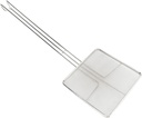 Square Fine Mesh Skimmer, Stainless Steel Strainer Skimmer Ladle, Oil Strainer for Deep Fryer, Metal Strainer Spatula with Long Handle, Mesh Strainer Pasta Strainer Spoon for Kitchen(Fine Mesh)