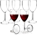 WUWEOT 8 Pack Plastic Wine Glasses, 10 Oz Unbreakable Stemmed Wine Goblets, Clear Shatterproof Plastic Stemware for Travel, Pool, Camping, Beach, Picnic, Everyday Use