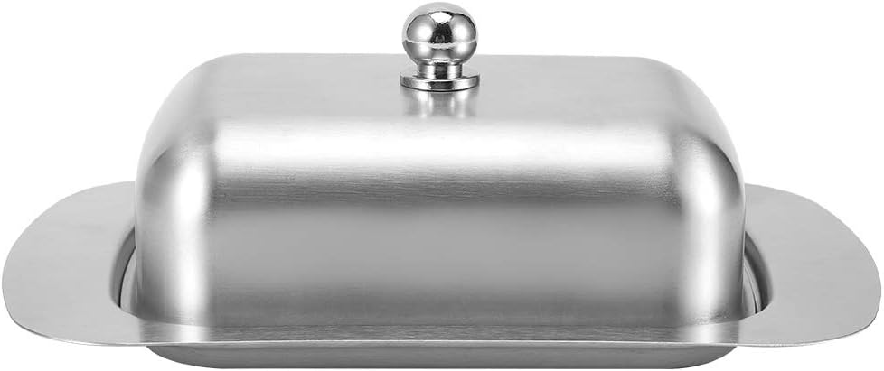 Stainless Steel Double Insulation Butter Dish with Lid for KitchenCheese Bread Box HANDLE COVER Cookware