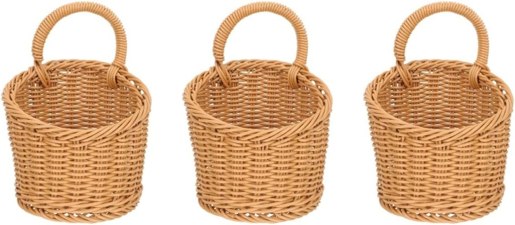 3pcs Woven Wall Basket for Kitchen Storage Hanging Basket for Garlic Onions and Vegetables Stylish and Functional Kitchen Organizer for Easy Access and Clean Spaces