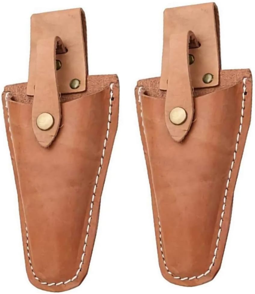 Pruner Holster Leather Hand Pruner Sheath Garden Pliers Scissors Holder with Snap 2PCS