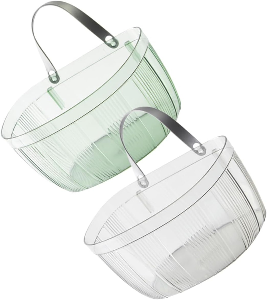 2Pcs Wall Mount Hanging Storage Baskets Pet Bathroom Organizers for Toiletries Kitchen Gadgets Easy Installation Clutter Transparent