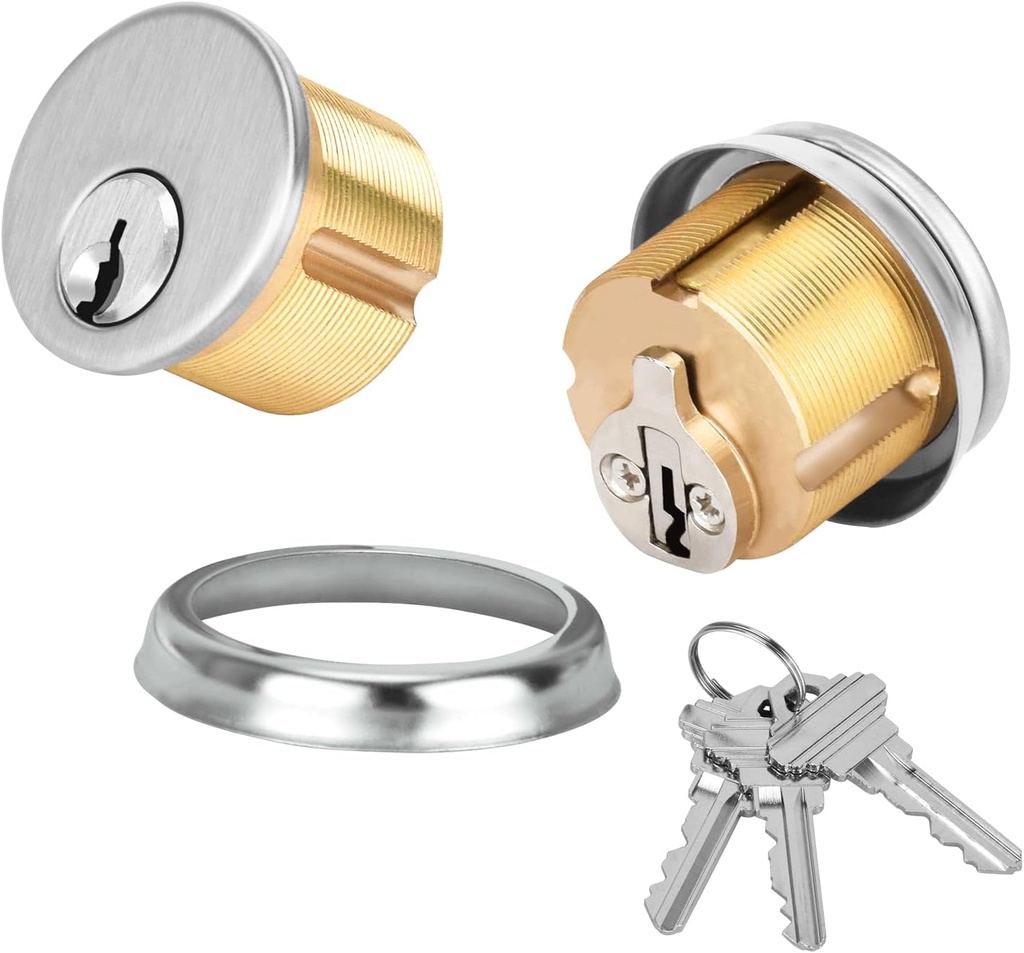 Commercial Mortise Lock Cylinder in Brass 1" fits Adams Rite, Kawneer, Vistawall & Most Other Storefront Door