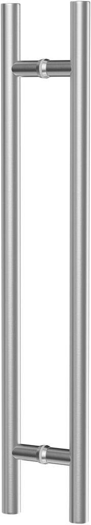Ranbo Ladder Style 18" Push Pull Door Handle,300mm (11-13/16 inch) CTC,Heavy Duty 1.2mm Thick 304 Stainless Steel Double Sided Handle For Barn Front Wood Shower Commercial Entrance Door,Brushed Nickel