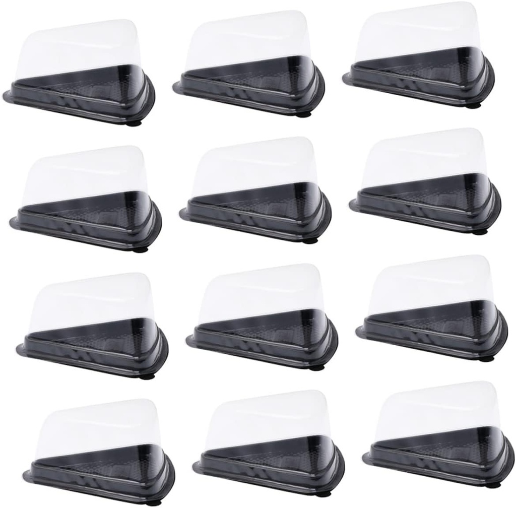 100pcs Triangle Cake Box Cupcake Carrier Transparent Lid Food Grade Pet Material