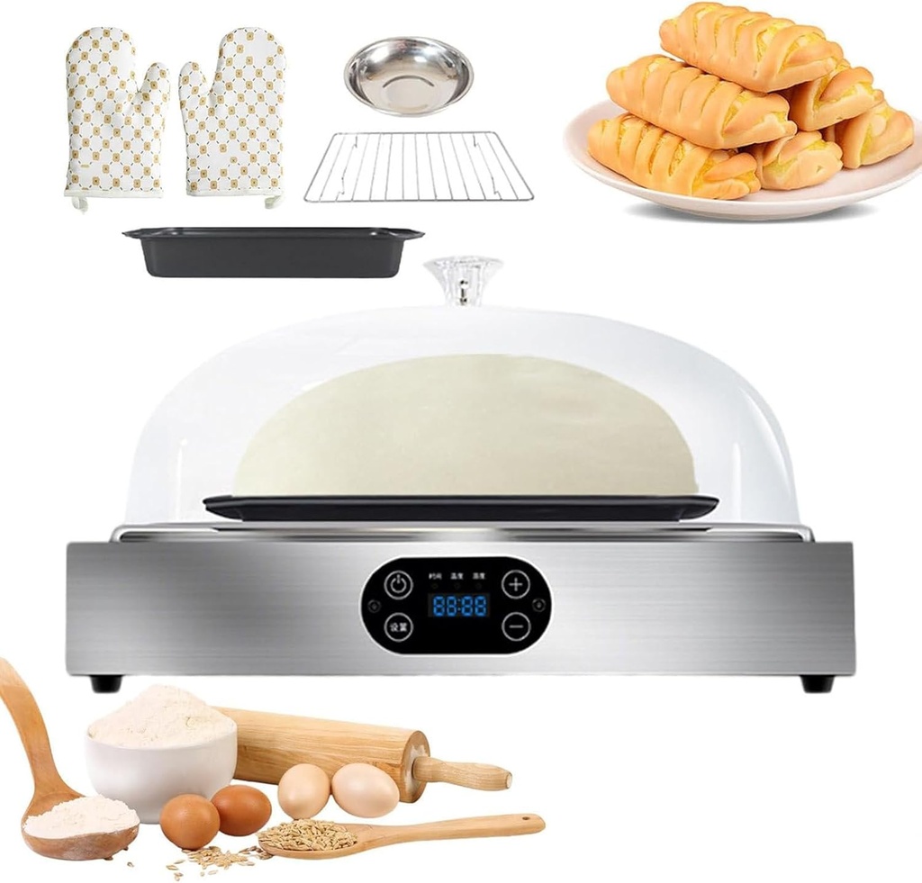 Electric Dough Proofer Machine with Adjustable Humidity, Temperature & Timing for Bread, Yogurt, Natto, and Handmade Soap