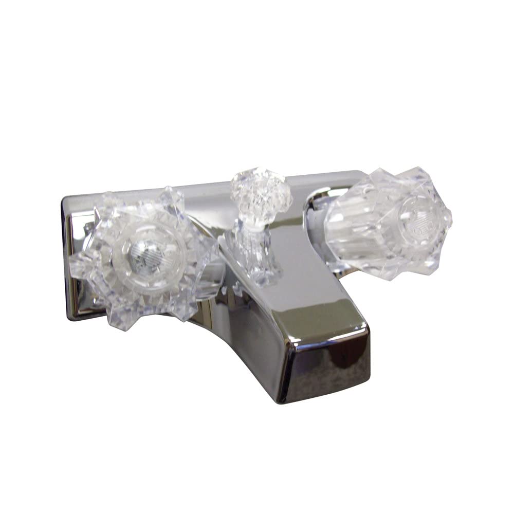 LaSalle Bristol 20351207 Utopia Chrome Finish 4" Plastic Tub and Shower Diverter with Clear Handles