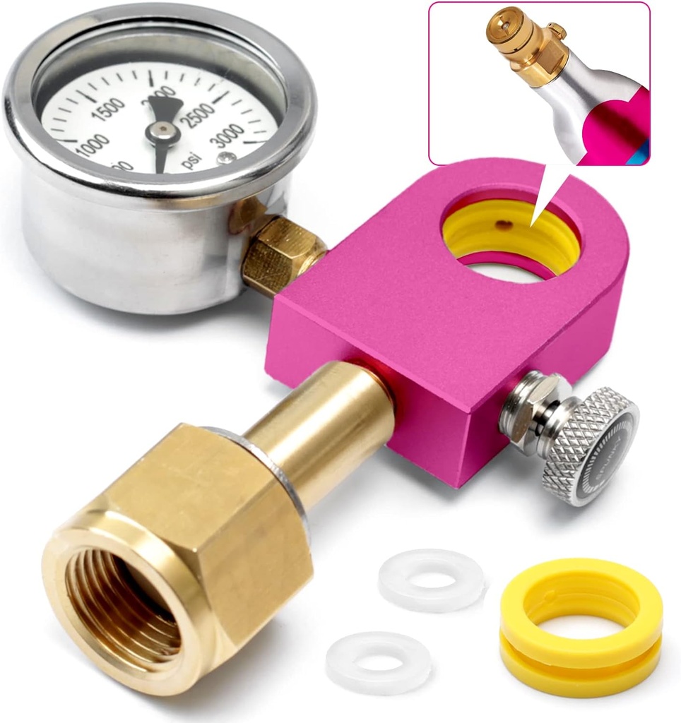 Soda Refill Adapter for Filling Soda maker pink Co2 Cylinder, CO2 refilling Adapter Compatible with DUO Terra Art pink soda Cylinder, Purple upgraded