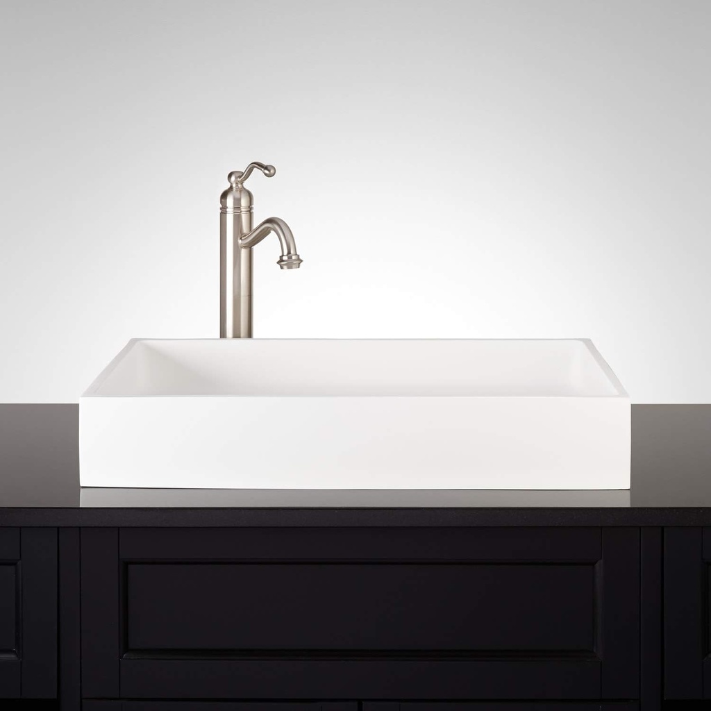 Signature Hardware 300406 Cosima 24" Resin Vessel Bathroom Sink - White