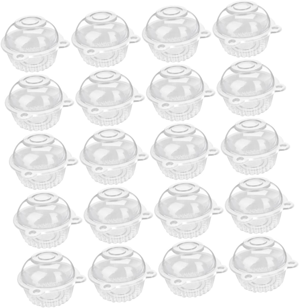 50pcs Cupcake Holder Box Set Lids Disposable Cake Containers for Parties Bakery Storage for Desserts and Cupcakes