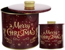 HEALLILY 2pcs Christmas Themed Tinplate Candy Storage Jars Lids Decorative Containers for Sweets Tea Leaves Jewelry and Items for Holiday Gifting and Organization