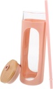 Insulated Straw Glass Cup Lid Reusable Water Bottle for Juice Iced Tea Beverage