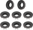 uxcell 8pcs Sink Overflow Rings, Bathroom Kitchen Basin Trim Bath Sink Hole Round Hollow Brass Overflow Drain Cover Insert in Hole (Brushed Black)