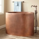 Signature Hardware 479921 Raksha 48" Copper Japanese Soaking Tub with Integrated Overflow - Less Drain Assembly - Antique Copper Patina