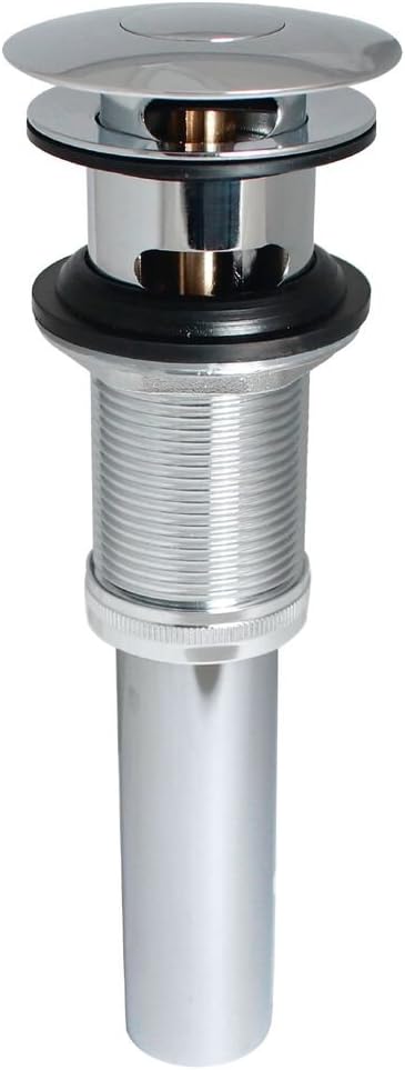 Keeney Universal Button Bathroom Sink Drain with Overflow, Polished Chrome