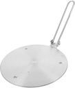 Stainless Steel Heat Diffuser Plate for Induction Cooktop Round Cooking Plate Insulating Handle Detachable Design for Heat Transfer and Cooking Efficiency